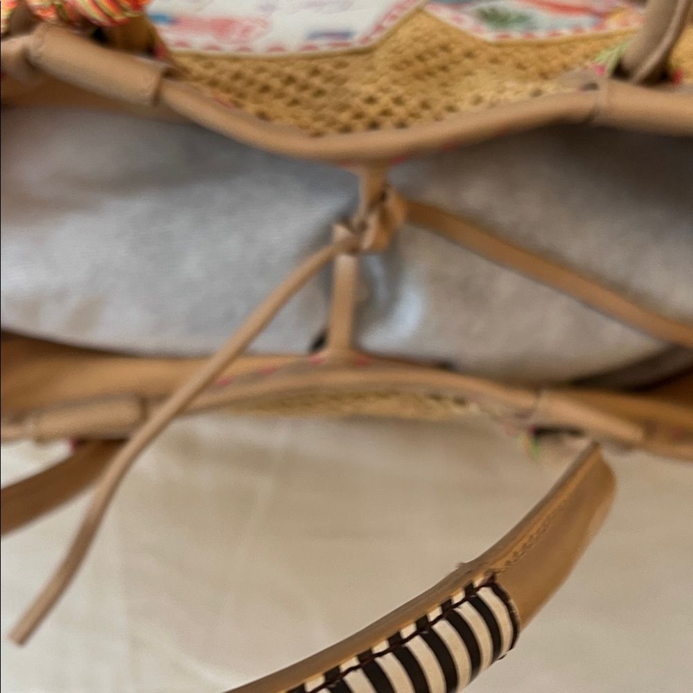 henri bendel Brown Woven Tote with Colorful Beach Patch Accents - Picture 7 of 15